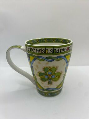 Royal Tara Irish Weave Bone China Mug Collection With Shamrock Ring Print
